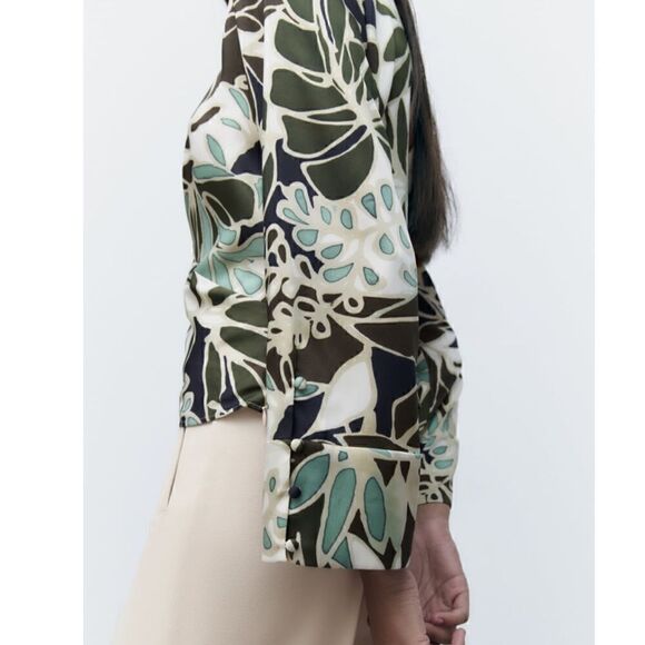NWT Zara Tropical Print Top - Picture 6 of 15